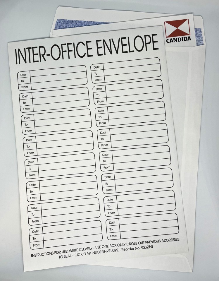 Candida Pocket Envelope Inter-Office E35 254mm x 381mm White Box 250