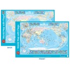 LCBF Wall Chart Poster World Map With Flags 500 x 740mm image