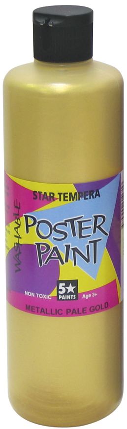 5 Star Tempera Poster Paint 500ml Metallic Pale Gold