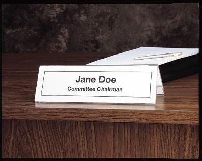 Deflecto 150mm Desk Name And Place Card Holder