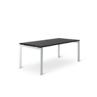 Novah Straight Desk 1200Wx600D Black Woodgrain Top / White Frame image