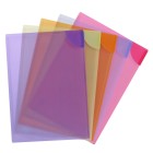 Avery Lock Files Plastic 20 Sheet A4 Assorted Colours Pack 5 image