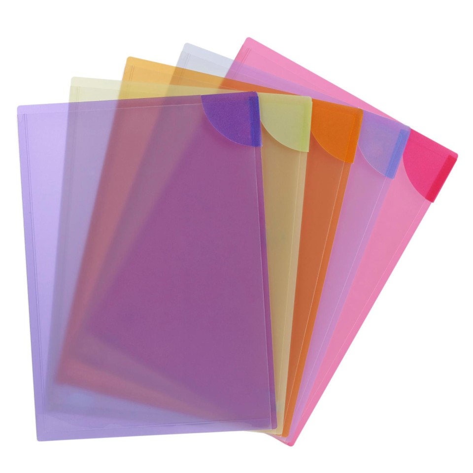 Avery Lock Files Plastic 20 Sheet A4 Assorted Colours Pack 5