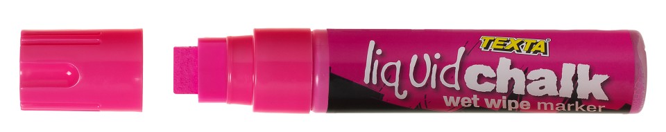 Texta Liquid Chalk Marker Wet-Wipe Jumbo Chisel Tip 15.0mm Pink