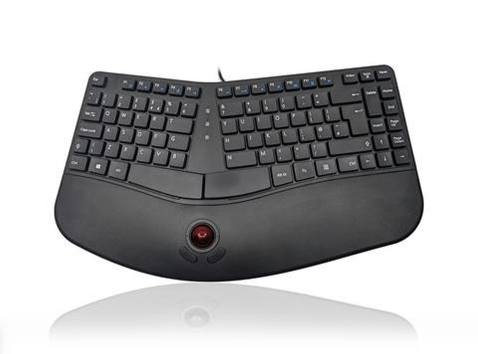 Acc A Shape Contour Wired Keyboard With Trackball