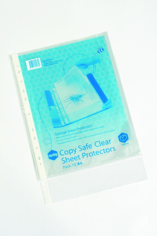 Marbig Copysafe Sheet Protector Pockets Light Weight A4 35 Micron Pack 10