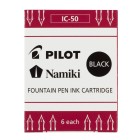 Pilot Fountain Pen Ink Cartridge Black Pack 6 image