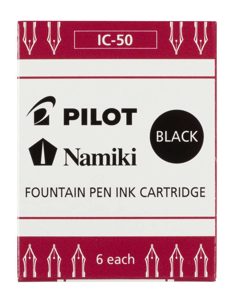 Pilot Fountain Pen Ink Cartridge Black Pack 6