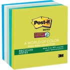 Post-It Super Sticky Notes Recycled Bora Bora 76 x 76mm Pack 5 image