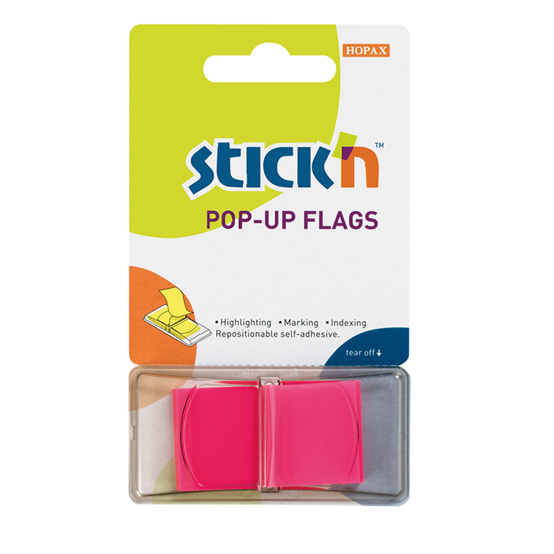 Stick'n Flags 45 x 25mm Neon Pink 50 Sheets