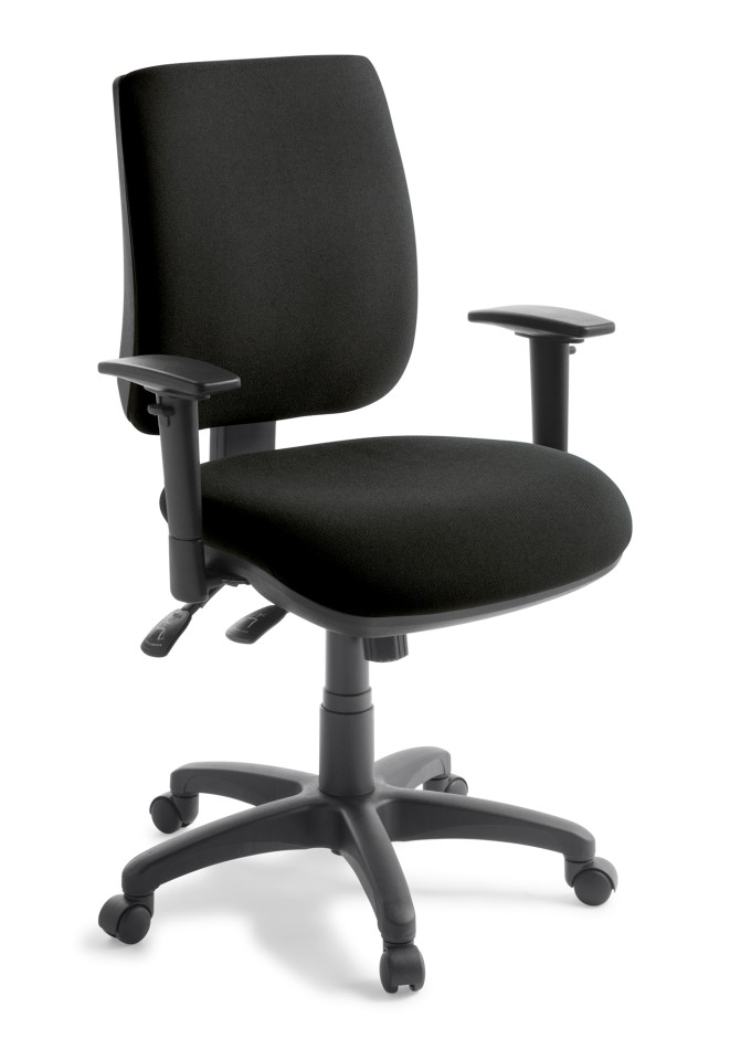 Sport 3.40 Task Chair 3 Lever with arms Mid Back Black