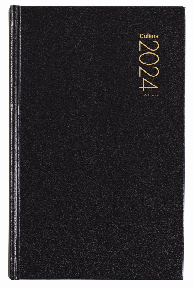 Collins 2024 Diary 81A Day To Page Black