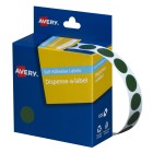 Avery Dot Stickers Dispenser 937238/937375 14mm Diameter Green Pack 1050 image