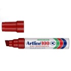 Artline 100 Permanent Marker Broad Chisel Tip 7.5-12.0mm Red image