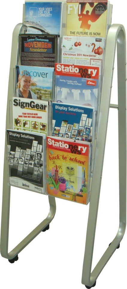 Brochure Holder Lit Loc Easel Floor Stand 10 X A4 Single-Sided
