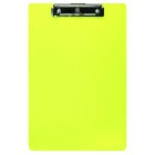FM Clipboard Neon Yellow Foolscap Transparent Plastic image