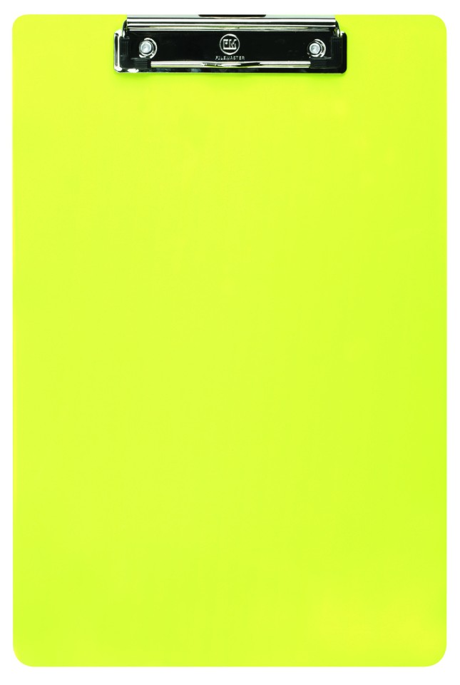 FM Clipboard Transparent Plastic Foolscap Neon Yellow