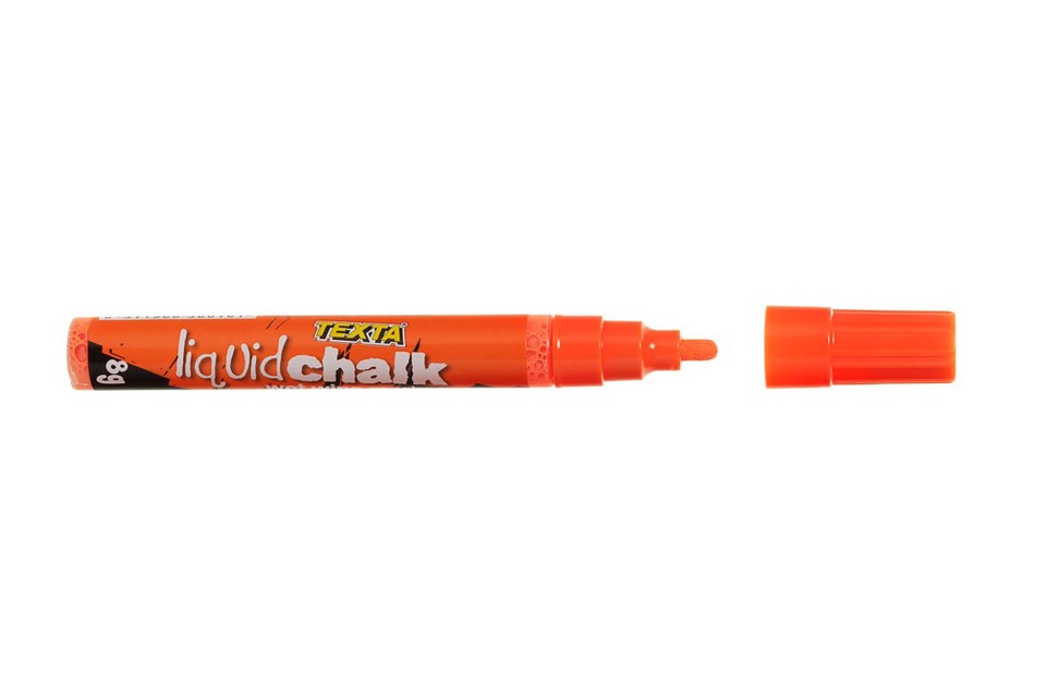 Texta Liquid Chalk Marker Wet-Wipe Bullet Tip 4.5mm Orange