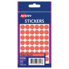 Avery Fluoro Red Dot Round Stickers 12 Mm Diameter Permanent Pack 216 Labels (932281) image