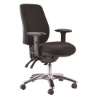 Roma 24/7 Task Chair 3 Lever With Arms HIgh Back Black Fabric image