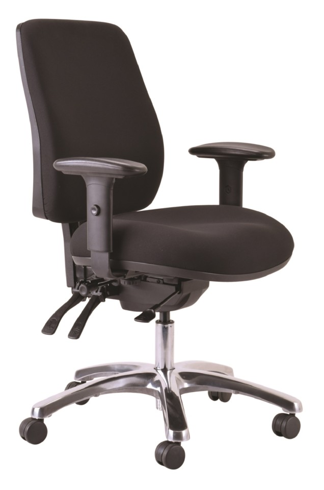 Roma High Back 24/7 Chair With Arms Black
