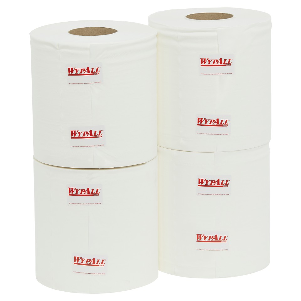 WypAll L20 Heavy Duty Perforated Centrefeed Wipers 2 Ply 94124 21.5cm x 165 meter White Carton of 4