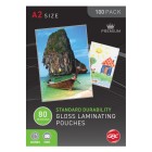 GBC Laminating Pouches Gloss A2 80 Micron Pack 100 image