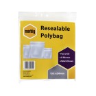 Marbig Resealable Polybag Ziplock Closure 155x230mm 40 Microns Pack 50 image