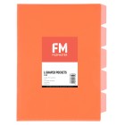 FM Pocket L Shape 5 Tab A4 Red Pack 5 image