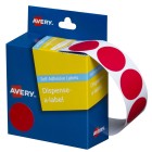 Avery Red Dispenser Dot Stickers 24 mm diameter 500 Labels (937243) image