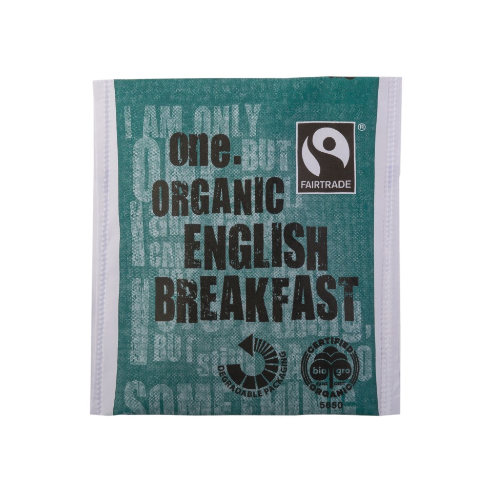 One. Organic English Breakfast Tea Sachets Fairtrade Carton 200