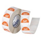 Avery Day Rotation Labels Saturday Removable Round 937334 24mm Orange Roll 1000 image