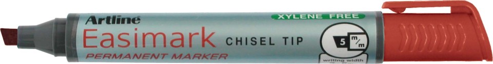 Artline Easimark Permanent Marker Chisel Tip 2.0-5.0mm Red