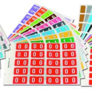 Colour Find Numeric Labels Number 4 25mm Dark Grey Sheet 40