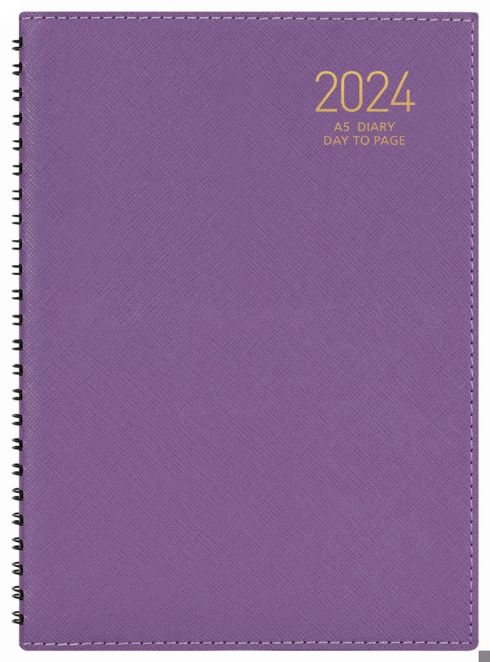 Ambassador 2024 Kingsley Diary A5 Day To Page Purple