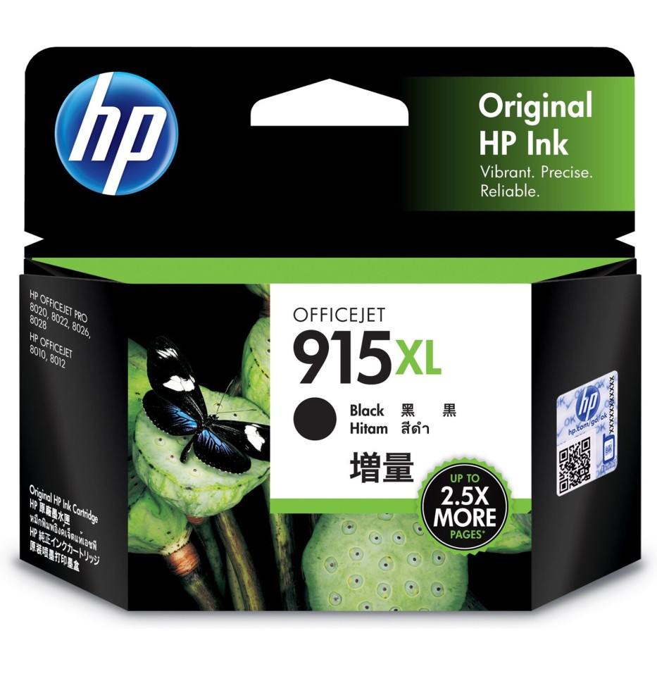 HP OfficeJet Inkjet Ink Cartridge 915XL High Yield Black