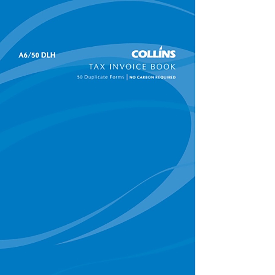 Collins Tax Invoice Book Duplicate No Carbon Required A6/50DLH