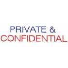 Dixon Self-Inking Stamp 045 'Private Confidential' Pre Inked Blue/Red image