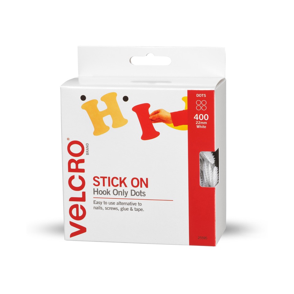 Velcro Brand Spot Hook Only 400x22mm White