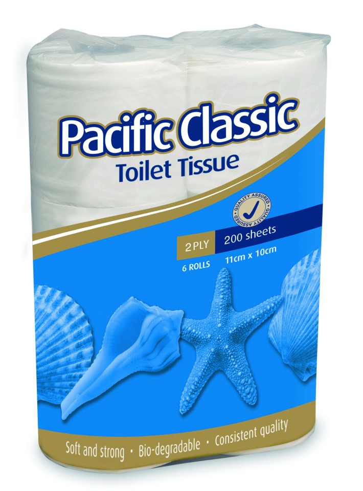 Pacific Classic Toilet Tissue 2 Ply White 200 Sheets per Roll C2200 6 Rolls per Pack / Carton of 48