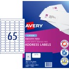 Avery Address Labels Smooth Feed Laser Printers 38.1 X 21.2mm Pack 6500 Labels (959371 / L7651) image