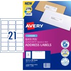 Avery Address Labels Sure Feed Laser Printer 952000/L7160 63.5x38.1mm 21 Per Sheet Pack 420 Labels image