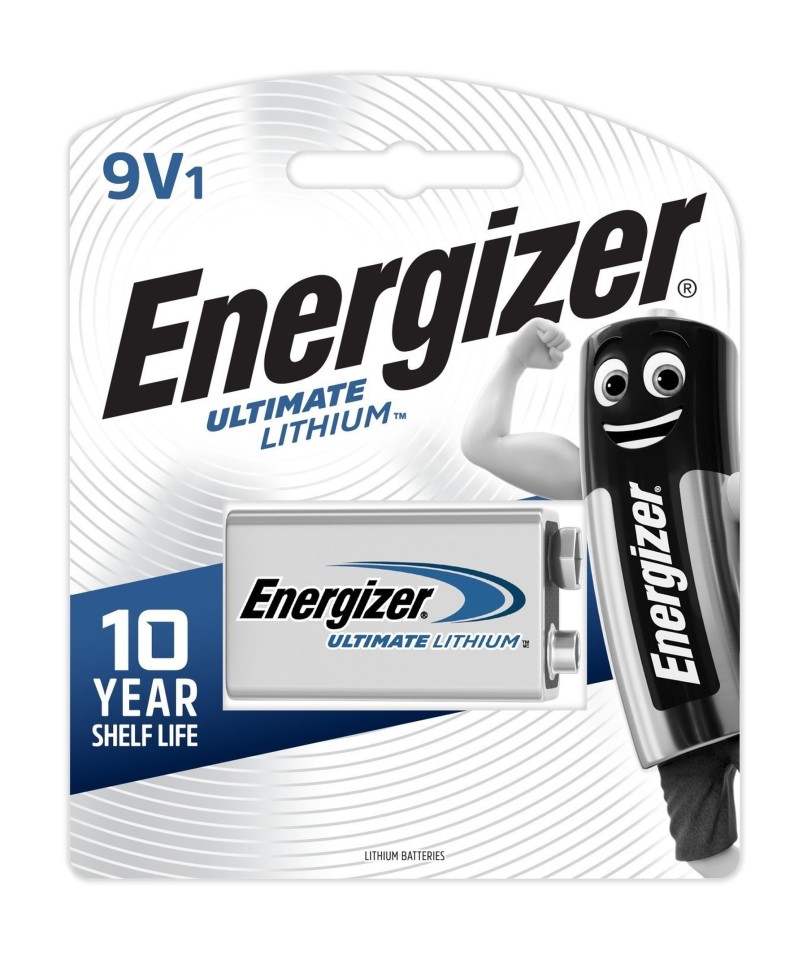 Energizer Ultimate Lithium 9V Battery Alkaline Each