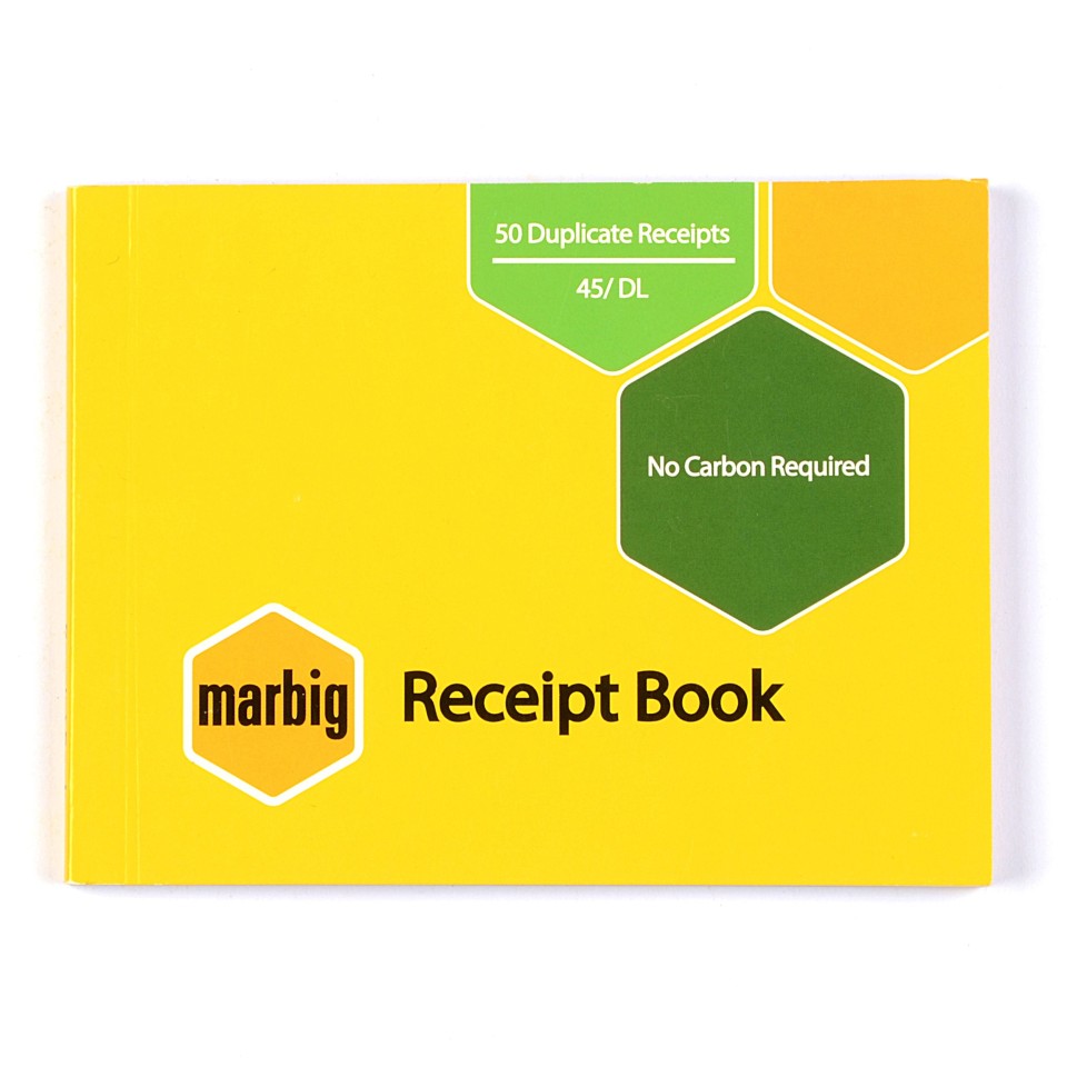 Marbig Receipt Book 45/DL Duplicate 50 Leaf