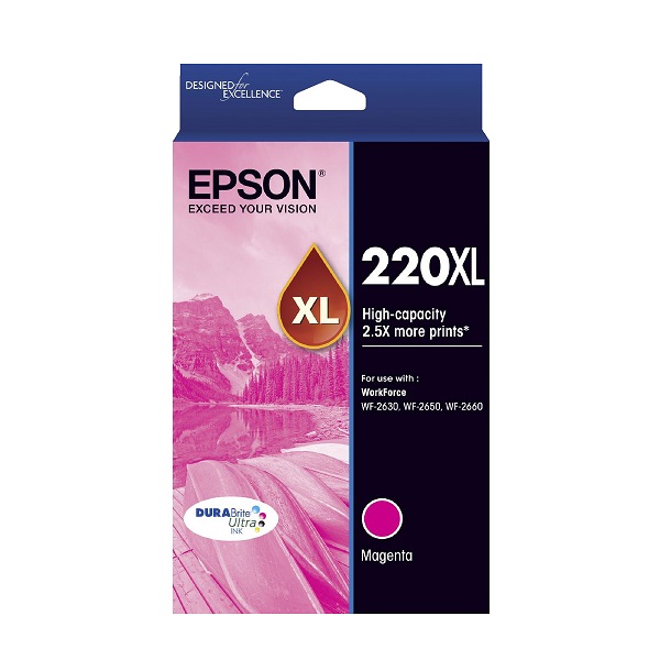 Epson DURABrite Ultra Inkjet Ink Cartridge 220XL High Yield Magenta