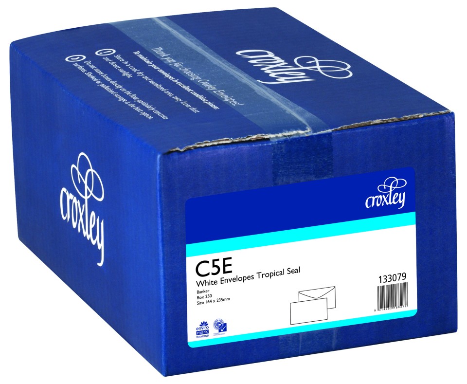 Croxley Banker Envelope Tropical Seal FSC Mix Credit C5E 164mm x 235mm White Box 250