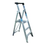 Platform Ladder with Spring Loaded Castors 3 Step LDR101 Silver image