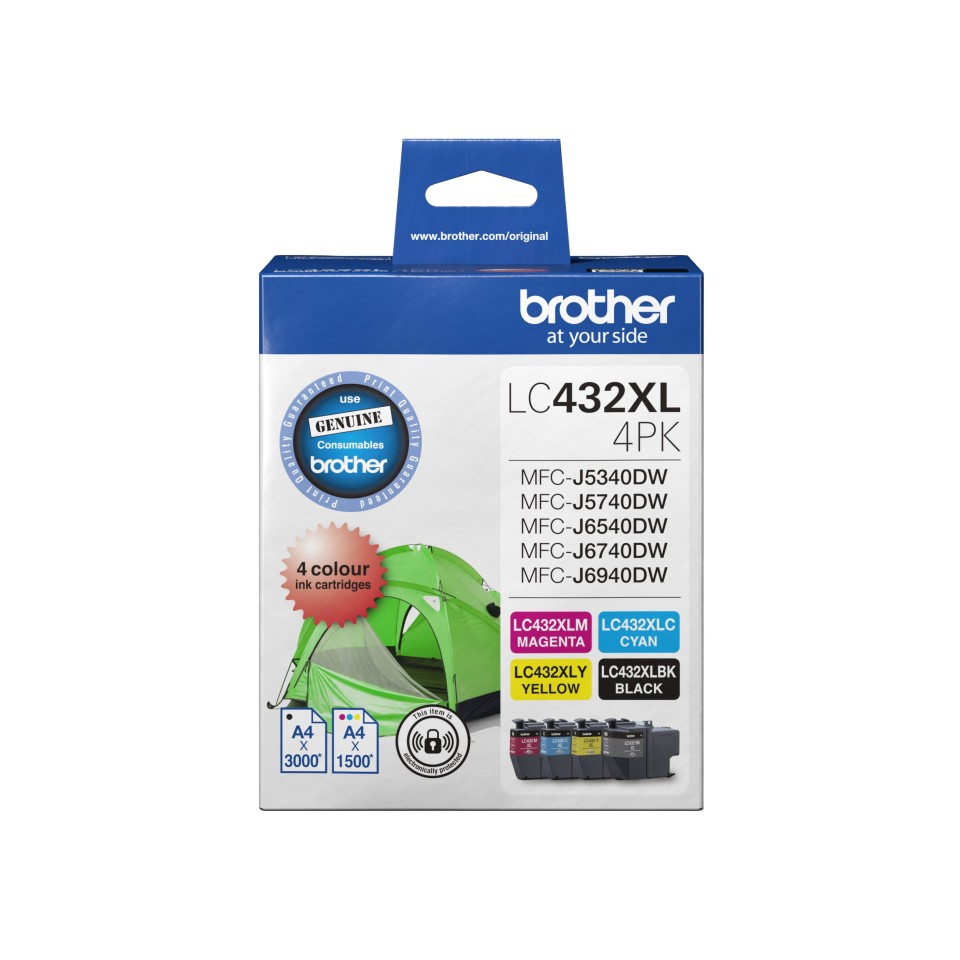 Brother Inkjet Ink Cartridge LC432XL High Yield 4 Colour Pack 4