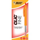 BIC Clic Fine Ballpoint Pen Retractable 0.7mm Red Box 10 image