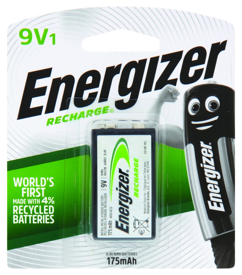 Energizer Recharge Battery NiMH 9V Each
